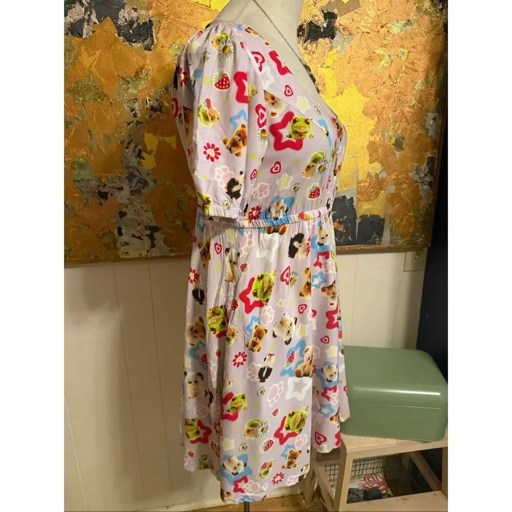 NWT Hot Topic Secret Society Cute Animals Baby Doll Dress XL - Picture 7 of 11